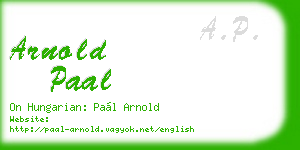 arnold paal business card